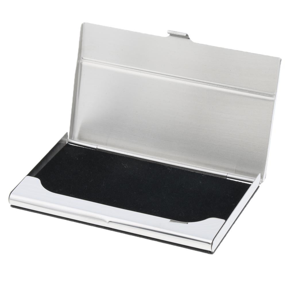 Stainless Steel ID Credit Name Business Card Holder Case Box Black