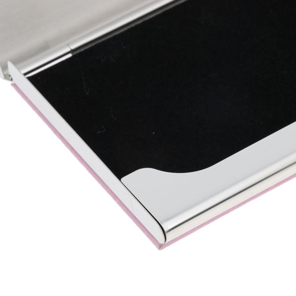 Stainless Steel ID Credit Name Business Card Holder Case Box Pink