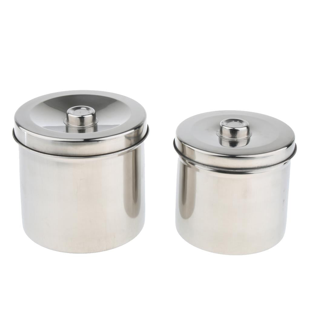 Stainless Steel Cotton Disinfection Tank Sterilizing Container Box Can 12 cm