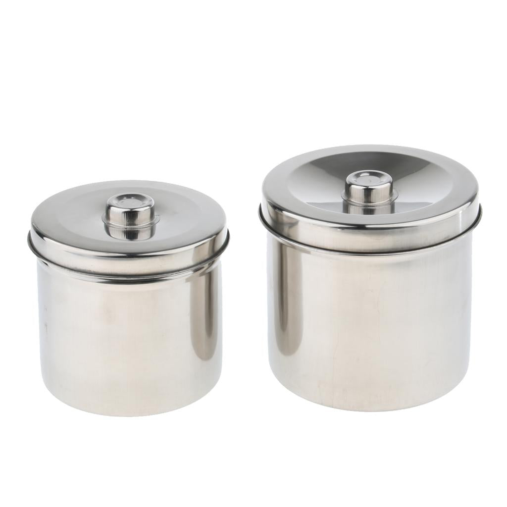 Stainless Steel Cotton Disinfection Tank Sterilizing Container Box Can 12 cm