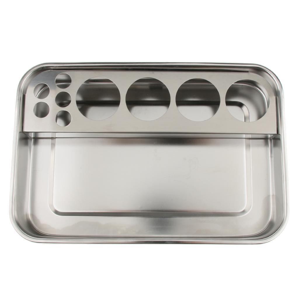 Stainless Steel Instrument Tray Lab Tool Holder 4 Holes