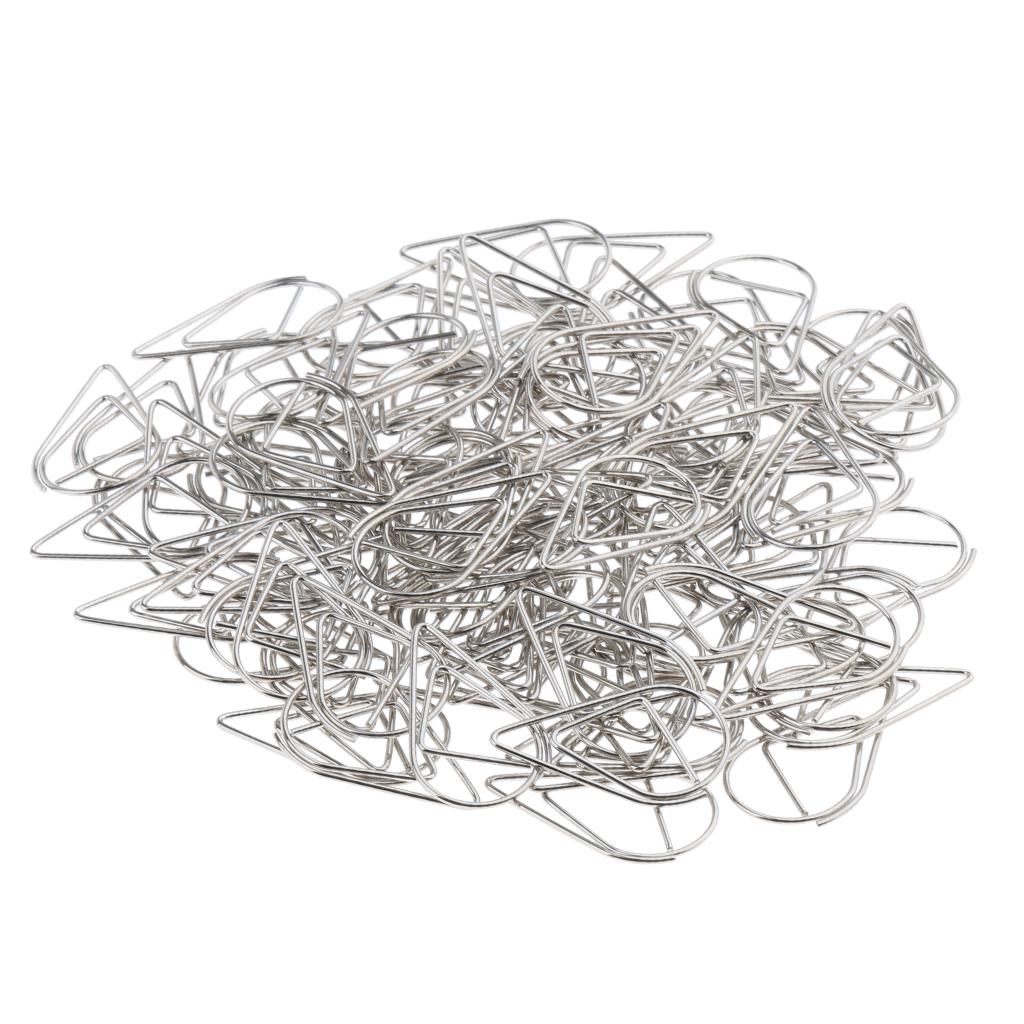 100 Pieces Drop Shape Paper Clips Metal Bookmarks Office Stationery L Silver