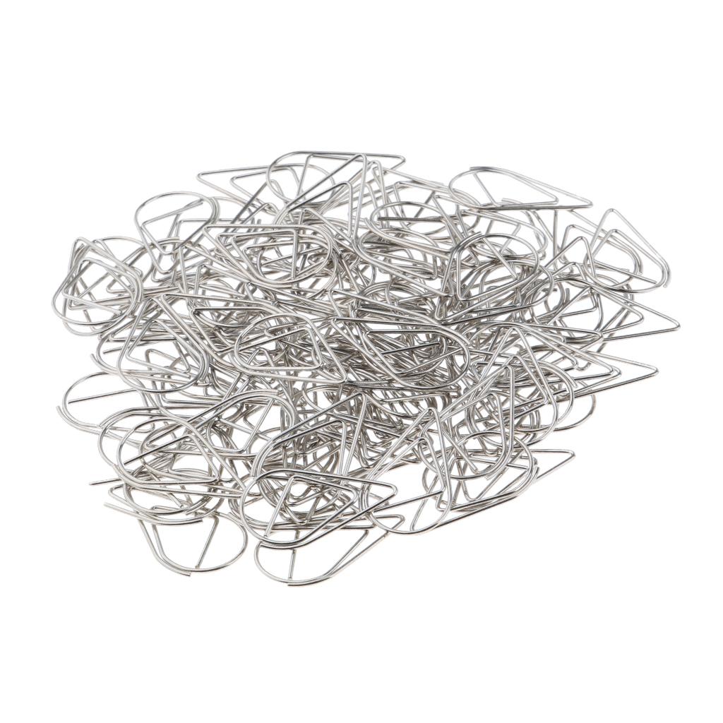 100 Pieces Drop Shape Paper Clips Metal Bookmarks Office Stationery L Silver