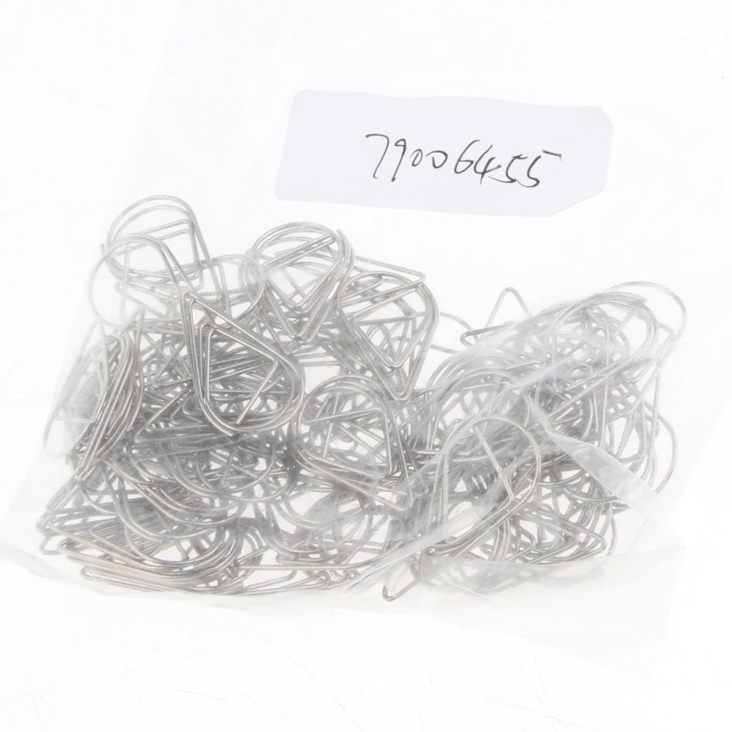 100 Pieces Drop Shape Paper Clips Metal Bookmarks Office Stationery Silver