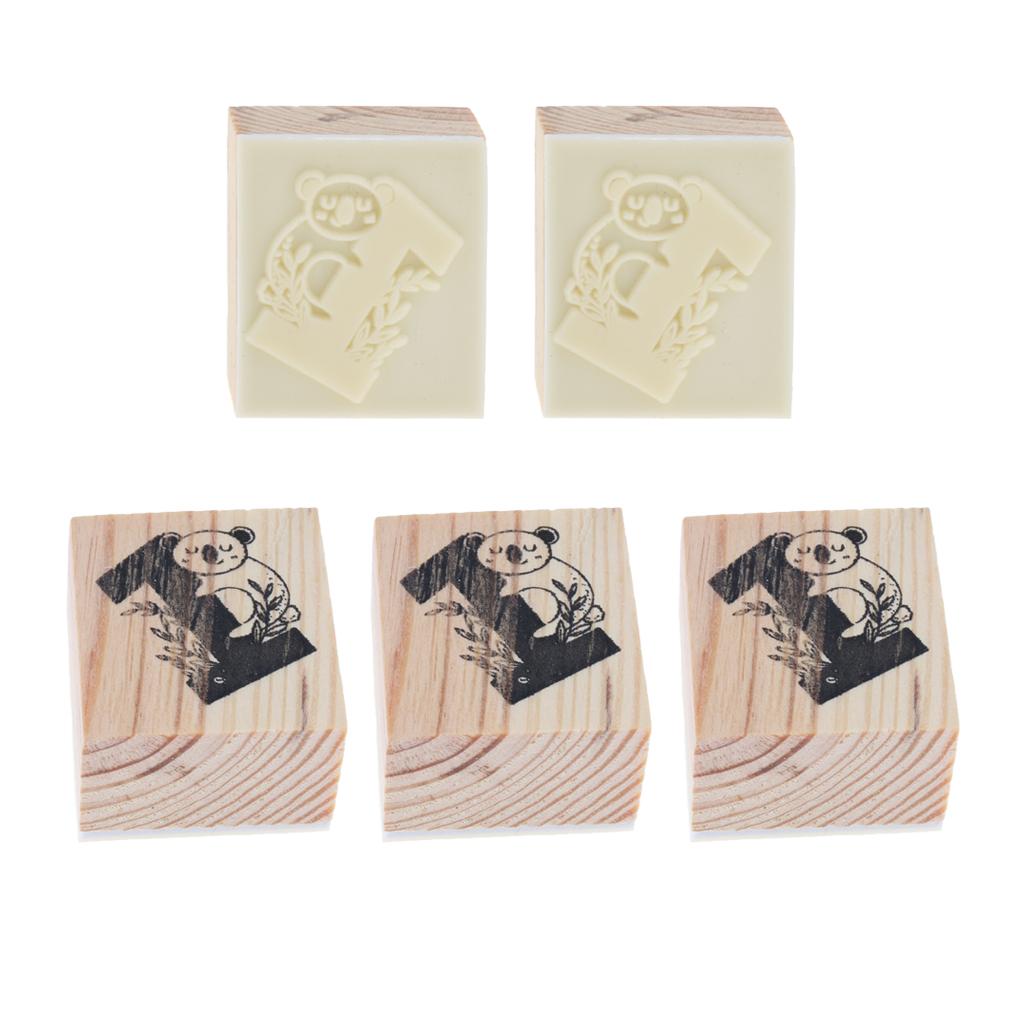 Wooden Animal & Number Rubber Stamp for Scrapbooking DIY Craft Decor Koala