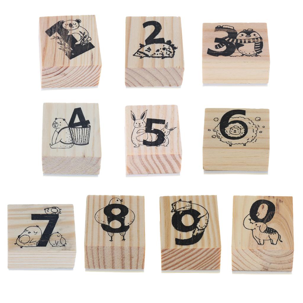 Wooden Animal & Number Rubber Stamp for Scrapbooking DIY Craft Decor Koala