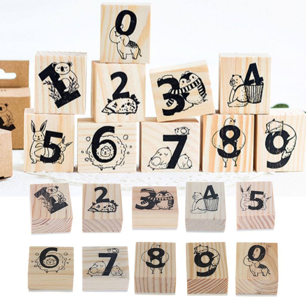 Wooden Animal & Number Rubber Stamp for Scrapbooking DIY Craft Decor Koala