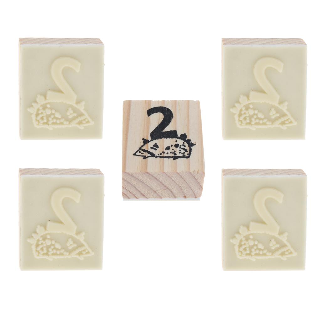 Wooden Animal & Number Rubber Stamp for Scrapbooking DIY Craft Decor Hedgehog