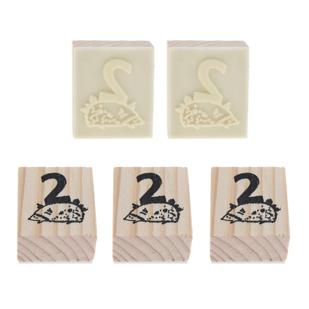 Wooden Animal & Number Rubber Stamp for Scrapbooking DIY Craft Decor Hedgehog