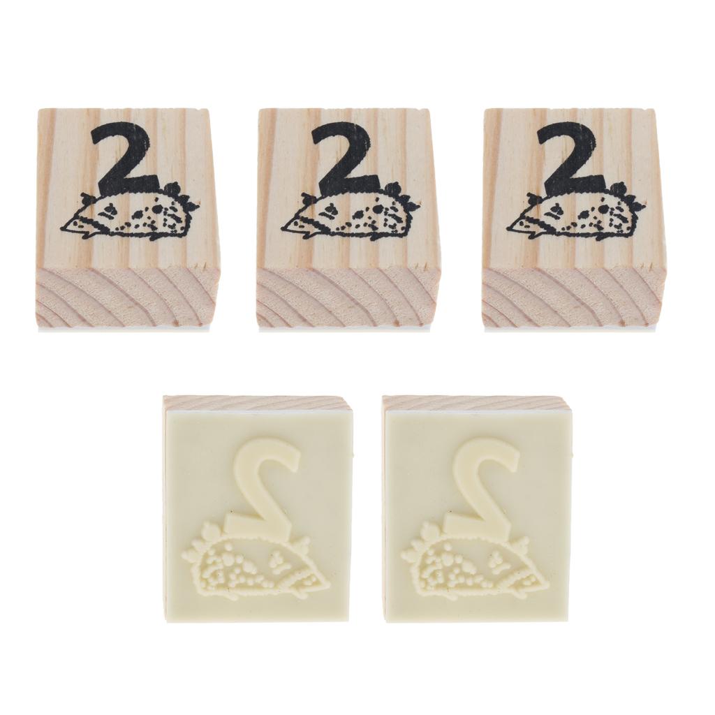 Wooden Animal & Number Rubber Stamp for Scrapbooking DIY Craft Decor Hedgehog