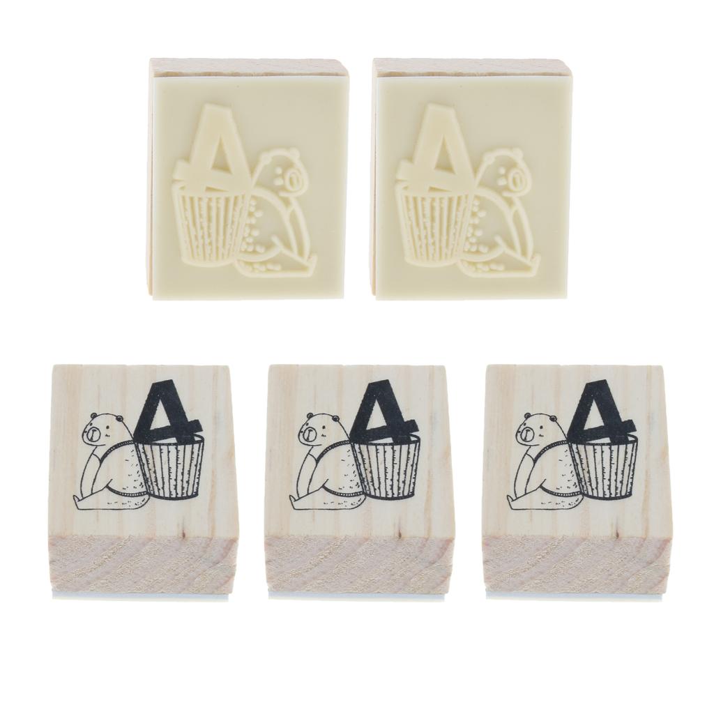 Wooden Animal & Number Rubber Stamp for Scrapbooking DIY Craft Decor Polar Bear