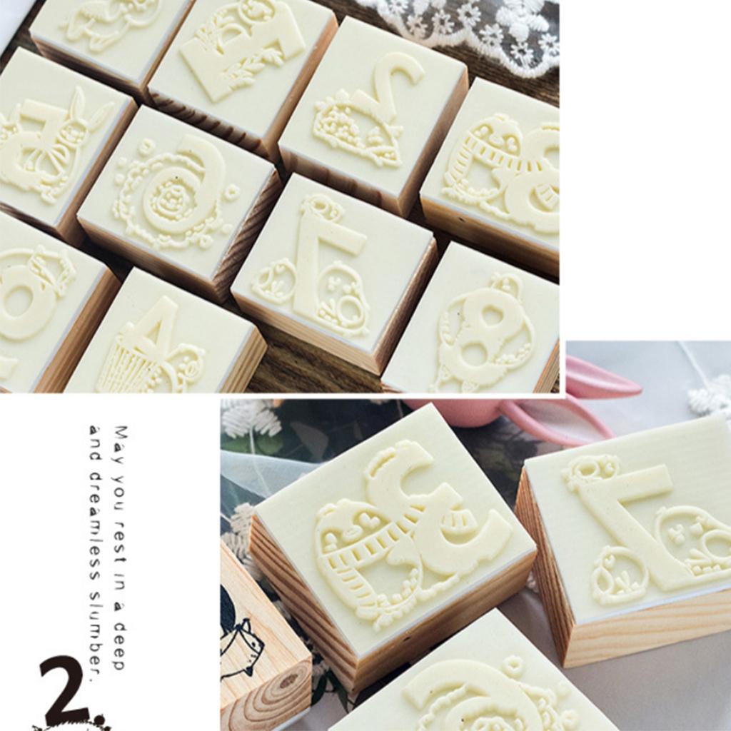 Wooden Animal & Number Rubber Stamp for Scrapbooking DIY Craft Decor Sheep