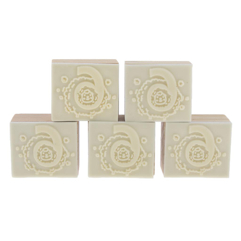 Wooden Animal & Number Rubber Stamp for Scrapbooking DIY Craft Decor Sheep