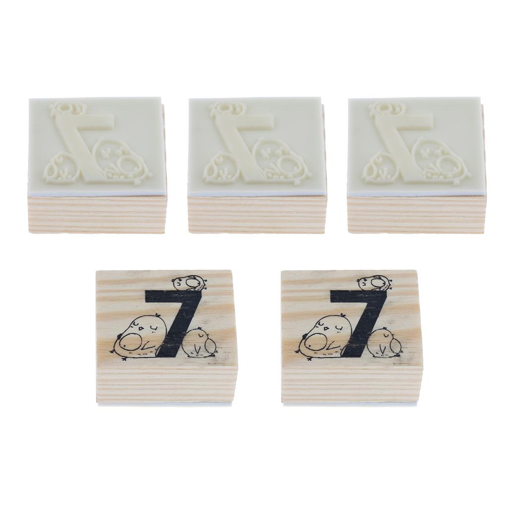 Wooden Animal & Number Rubber Stamp for Scrapbooking DIY Craft Decor Bird