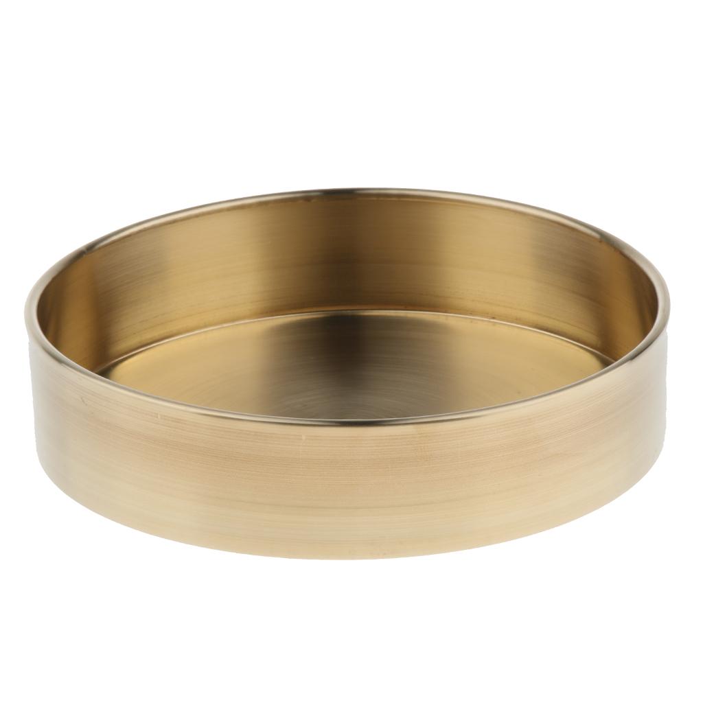 Round Copper Desktop Storage Trays Plate Organizer Photo Props L Brass