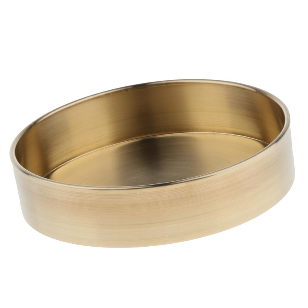 Round Copper Desktop Storage Trays Plate Organizer Photo Props L Brass