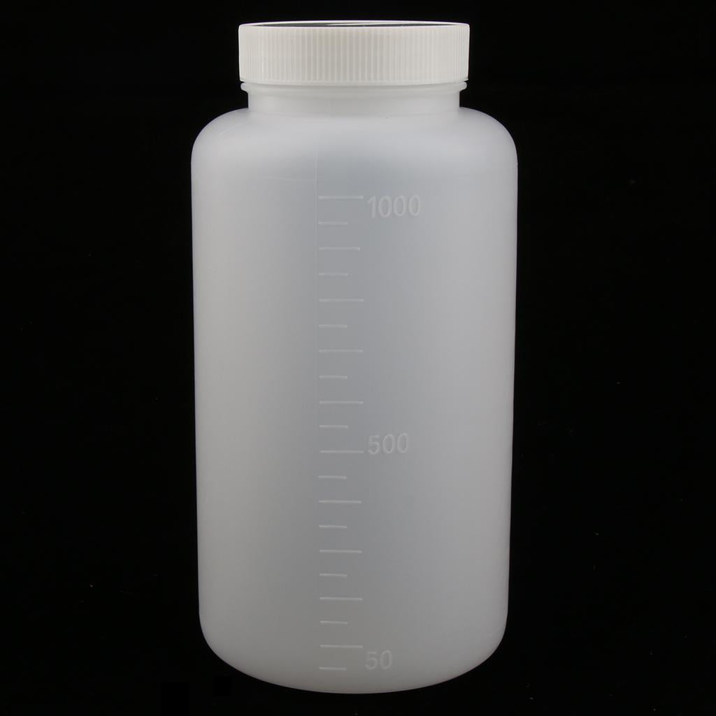 5Pieces Graduated Round Reagent Bottle with Scale Line Screw Cap 1000ml