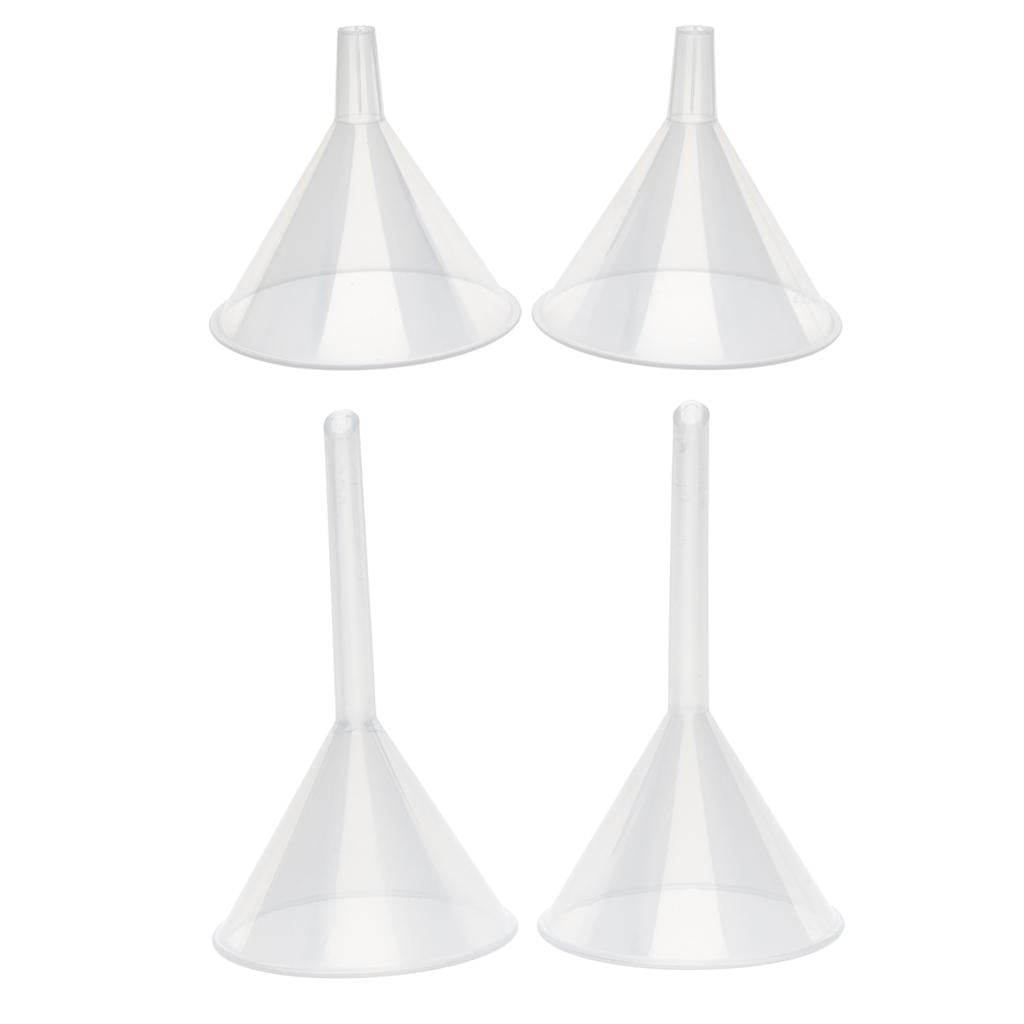2Pcs 150mm Plastic Transparent Funnel for Kitchen Laboratory Liquid Transfer