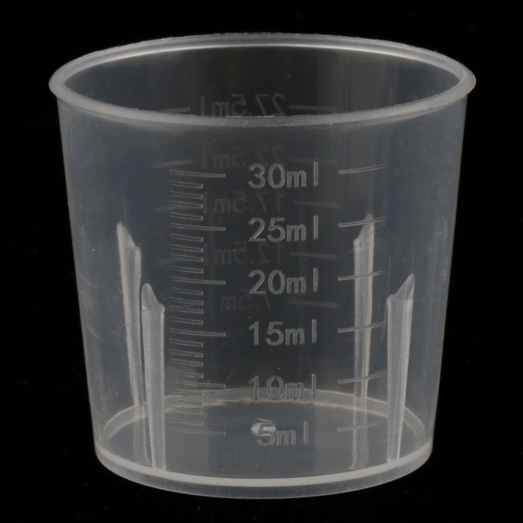 20Pieces 30ml Clear Graduated Beaker Measuring Cup Kitchen Lab Tool