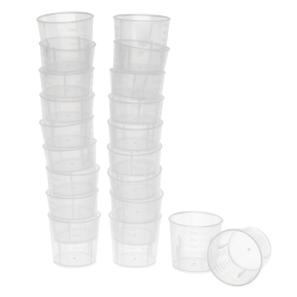20Pieces 30ml Clear Graduated Beaker Measuring Cup Kitchen Lab Tool