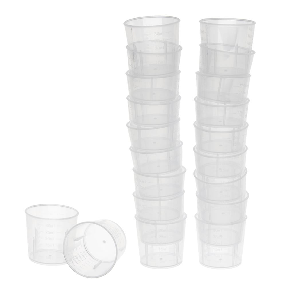 20Pieces 30ml Clear Graduated Beaker Measuring Cup Kitchen Lab Tool