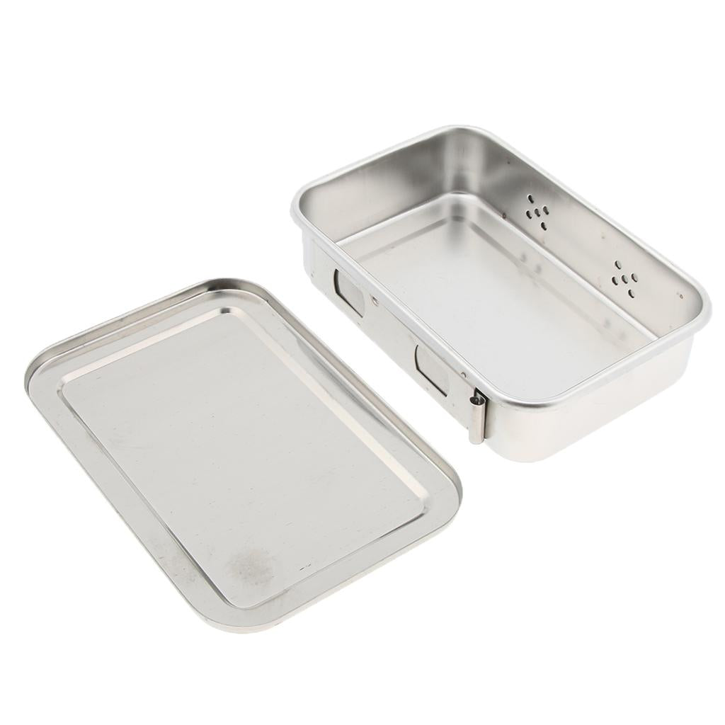 Instrument Box w/ Lid Stainless Steel 201 6Inch with Holes