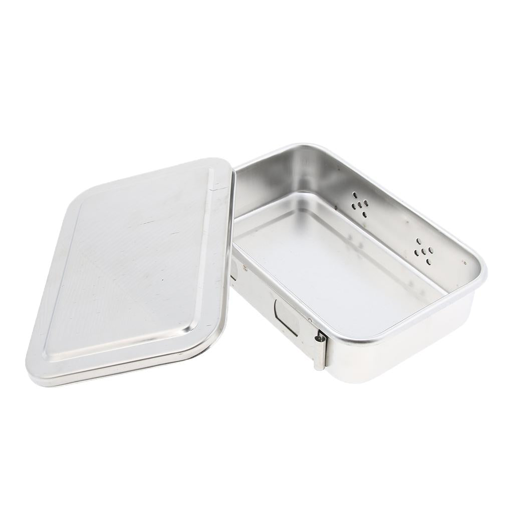 Surgical Instrument Box w/ Lid Stainless Steel 201 6Inch with Holes