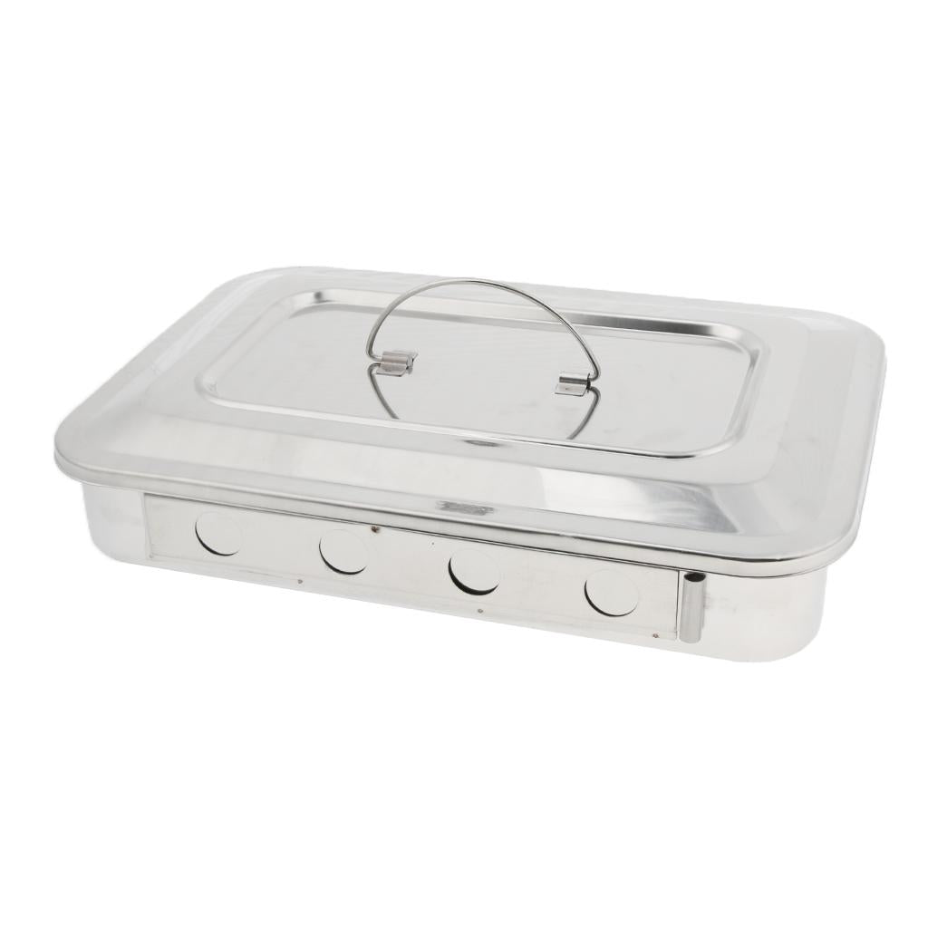 Instrument Box w/ Lid Stainless Steel 201 11.5Inch with Holes