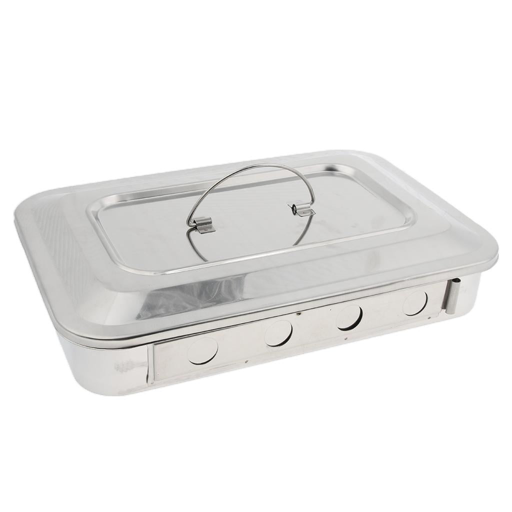 Instrument Box w/ Lid Stainless Steel 201 11.5Inch with Holes
