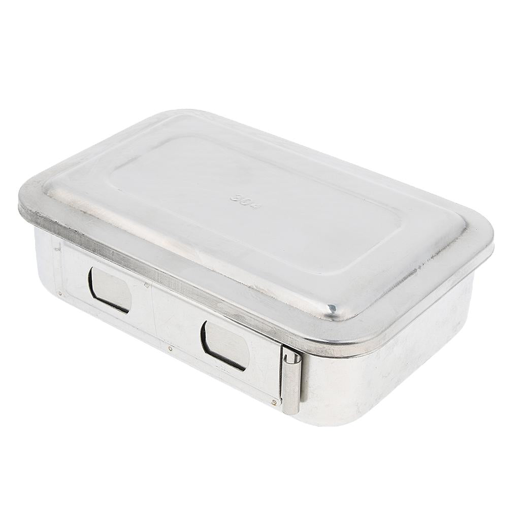 Surgical Instrument Box w/ Lid Stainless Steel 304 6Inch with Holes