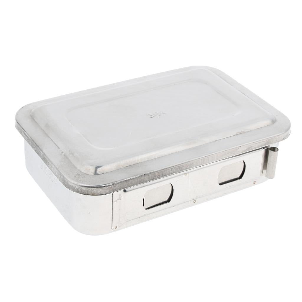 Surgical Instrument Box w/ Lid Stainless Steel 304 6Inch with Holes