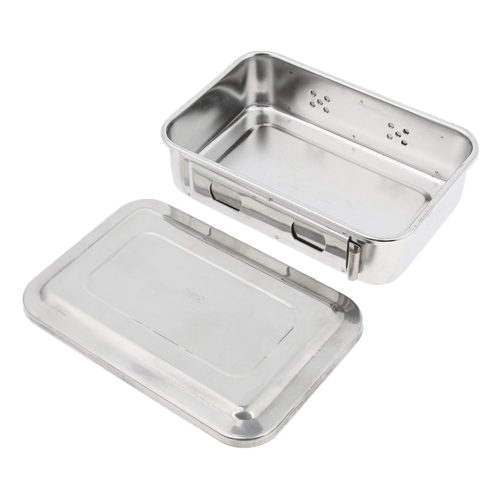 Surgical Instrument Box w/ Lid Stainless Steel 304 6Inch with Holes