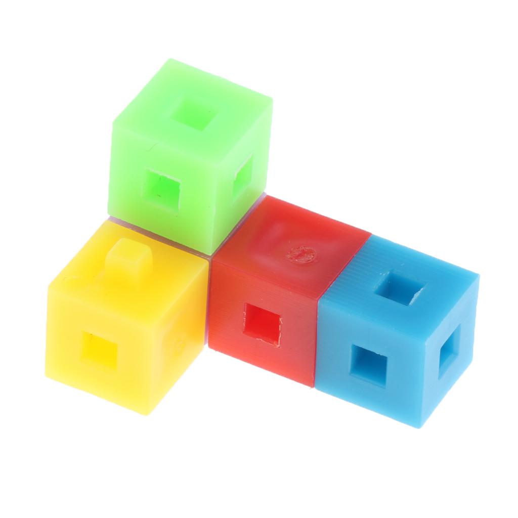 100Pieces Kids Children Stacking Cube Building Kit Pop Linking Cubes Toy