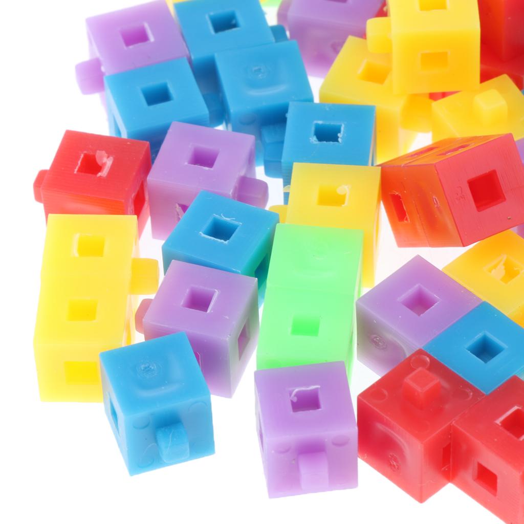 100Pieces Kids Children Stacking Cube Building Kit Pop Linking Cubes Toy