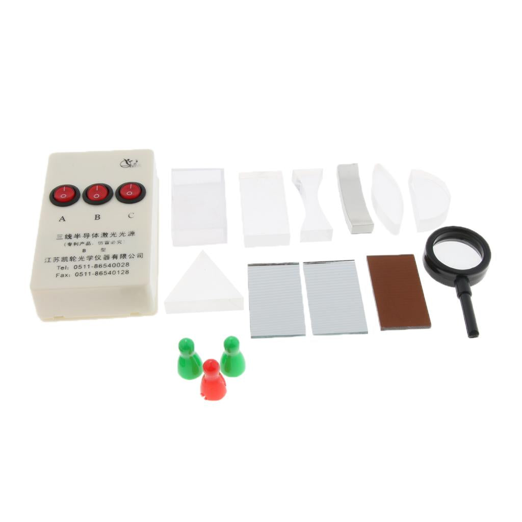 Physical Optical Experiment Kit Concave Convex Lens Triangular Prism Kits