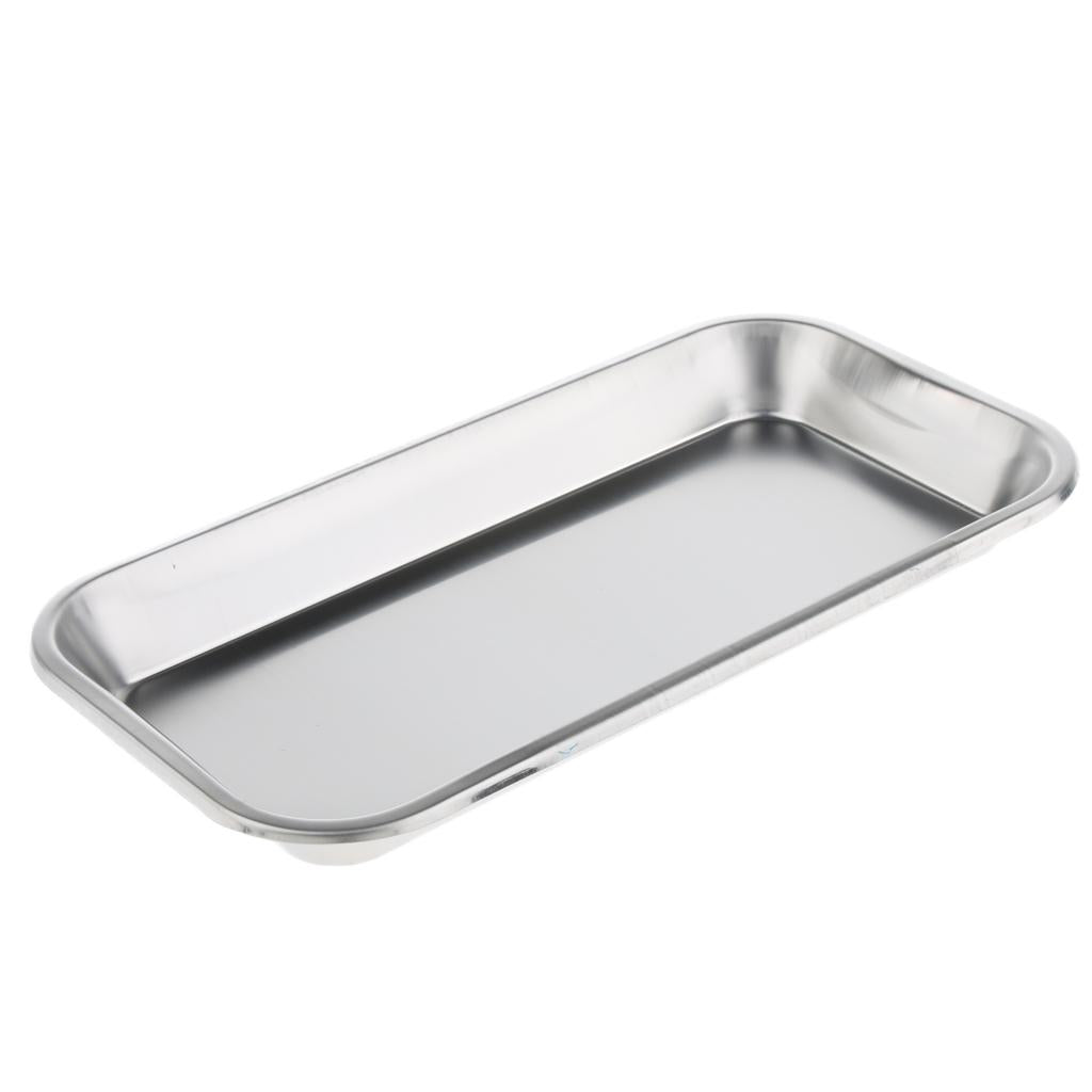 2xThick Stainless Steel Dental Instrument Disinfection Tray