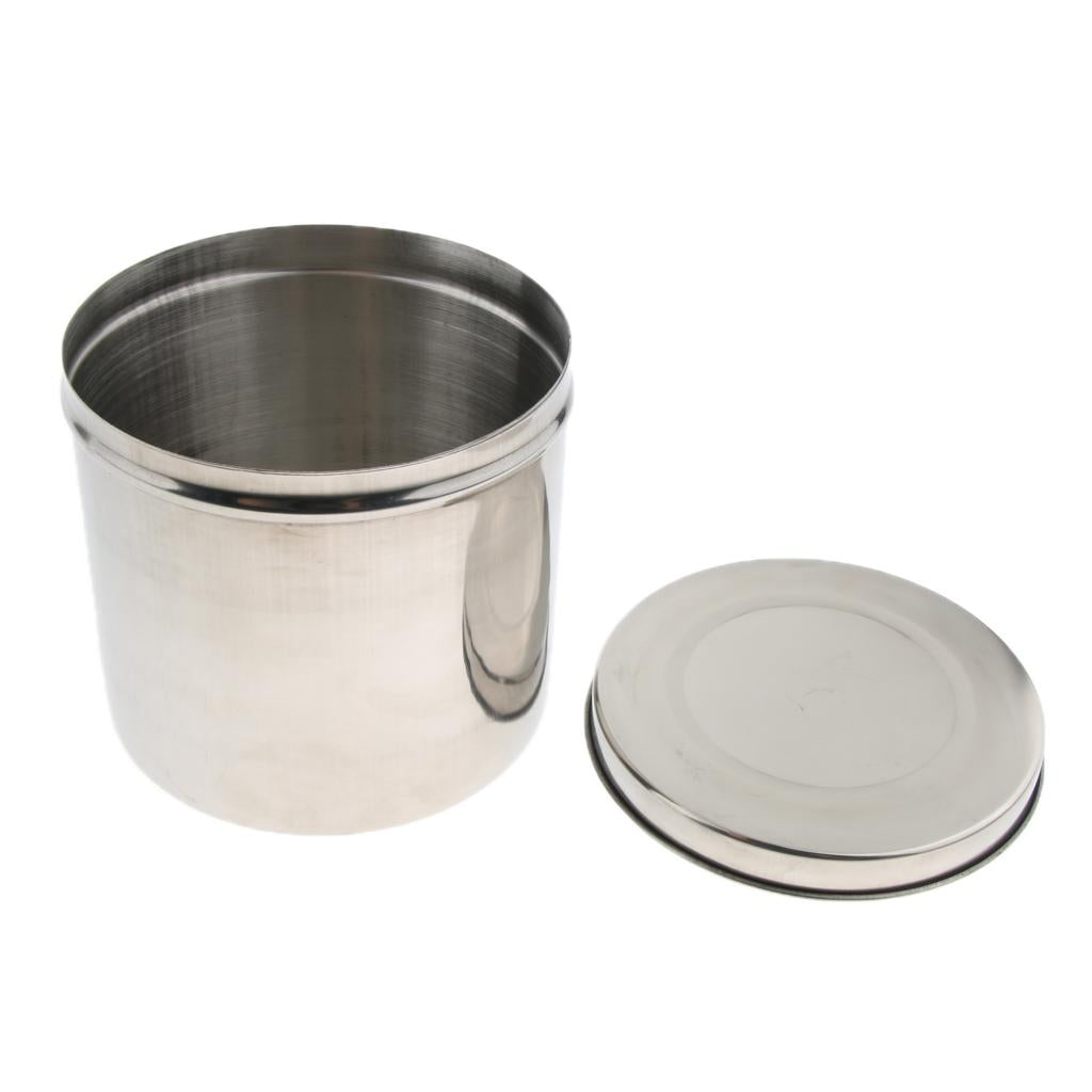 Stainless Steel Ointment Jar Sponge Cotton Dressing Container w/ Lid 12cm