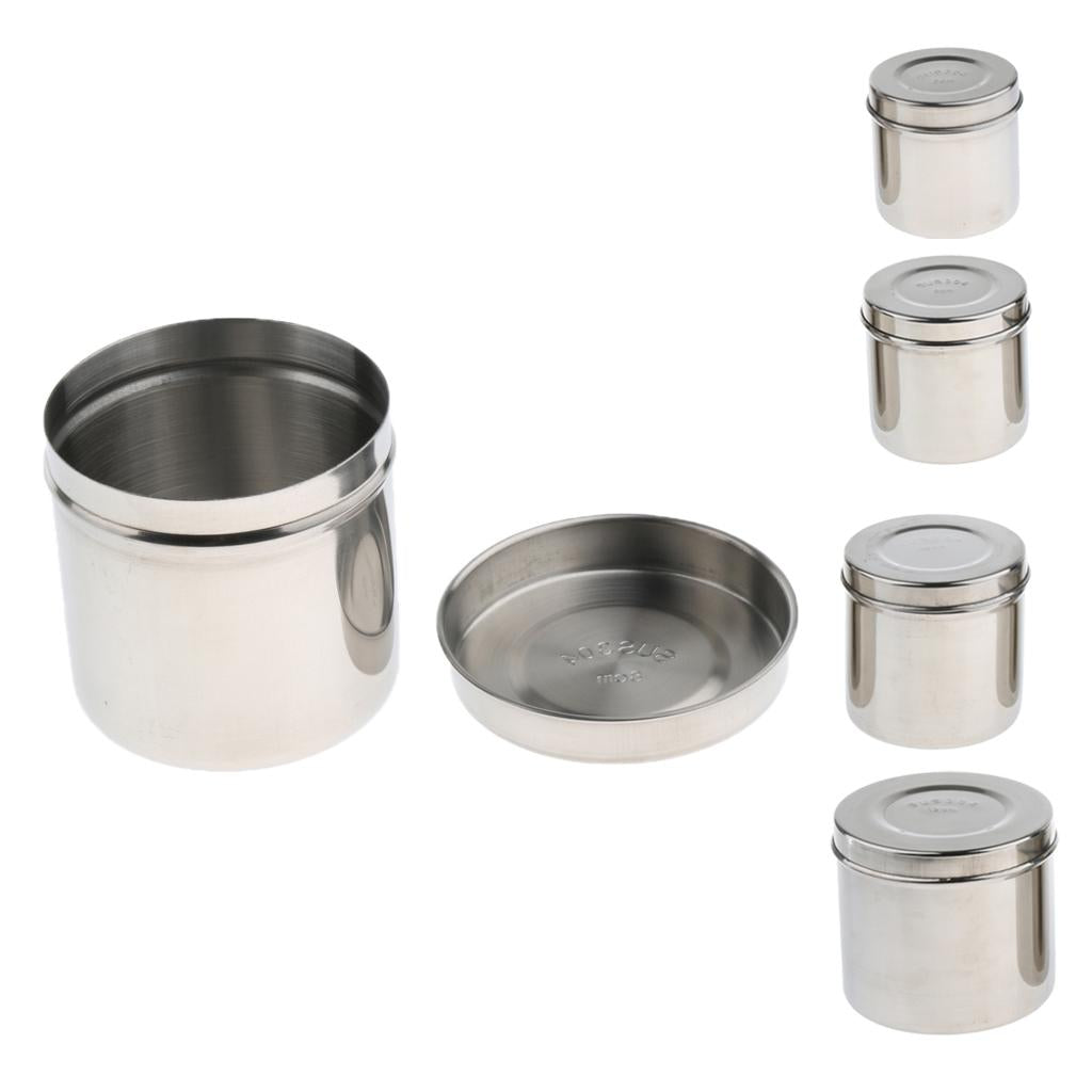 Stainless Steel Ointment Jar Sponge Cotton Dressing Container with Lid  8cm