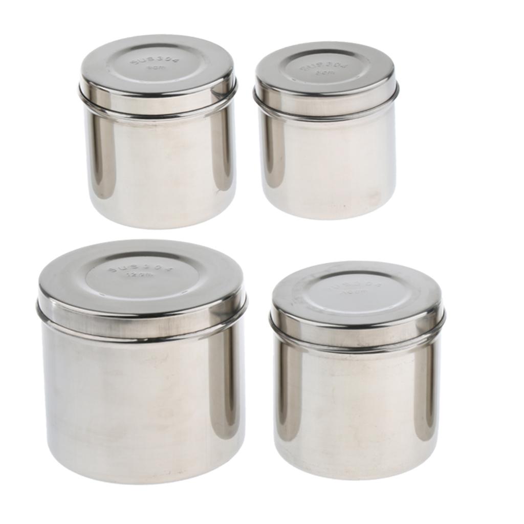 Stainless Steel Ointment Jar Sponge Cotton Dressing Container with Lid  8cm