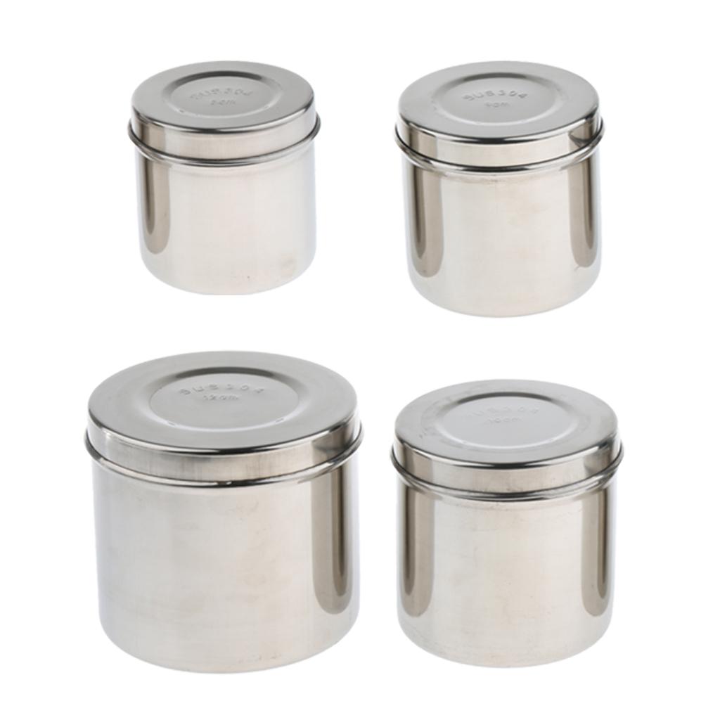 Stainless Steel Ointment Jar Sponge Cotton Dressing Container with Lid  8cm