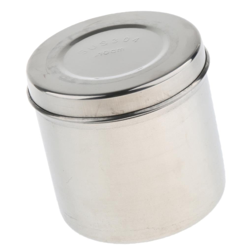 Stainless Steel Ointment Jar Sponge Cotton Dressing Container with Lid  10cm