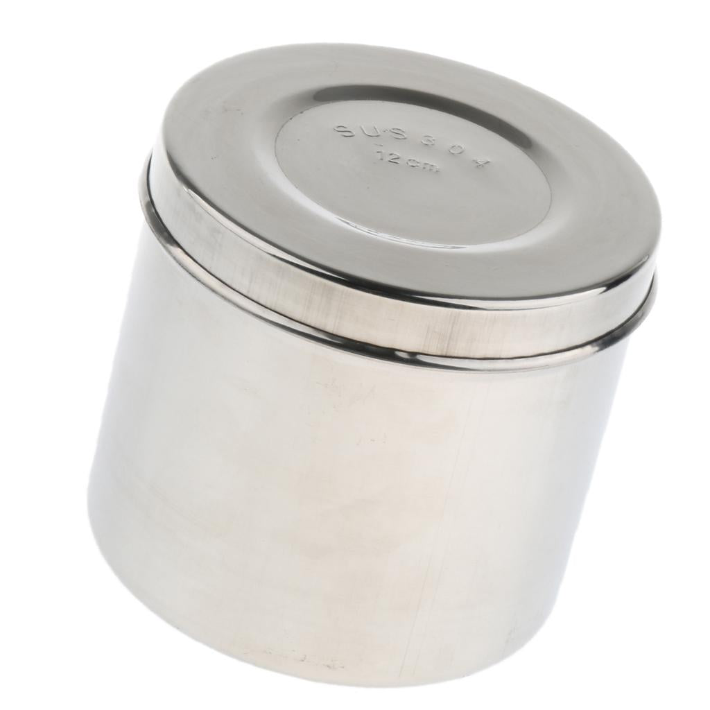 Stainless Steel Ointment Jar Sponge Cotton Dressing Container with Lid  12cm