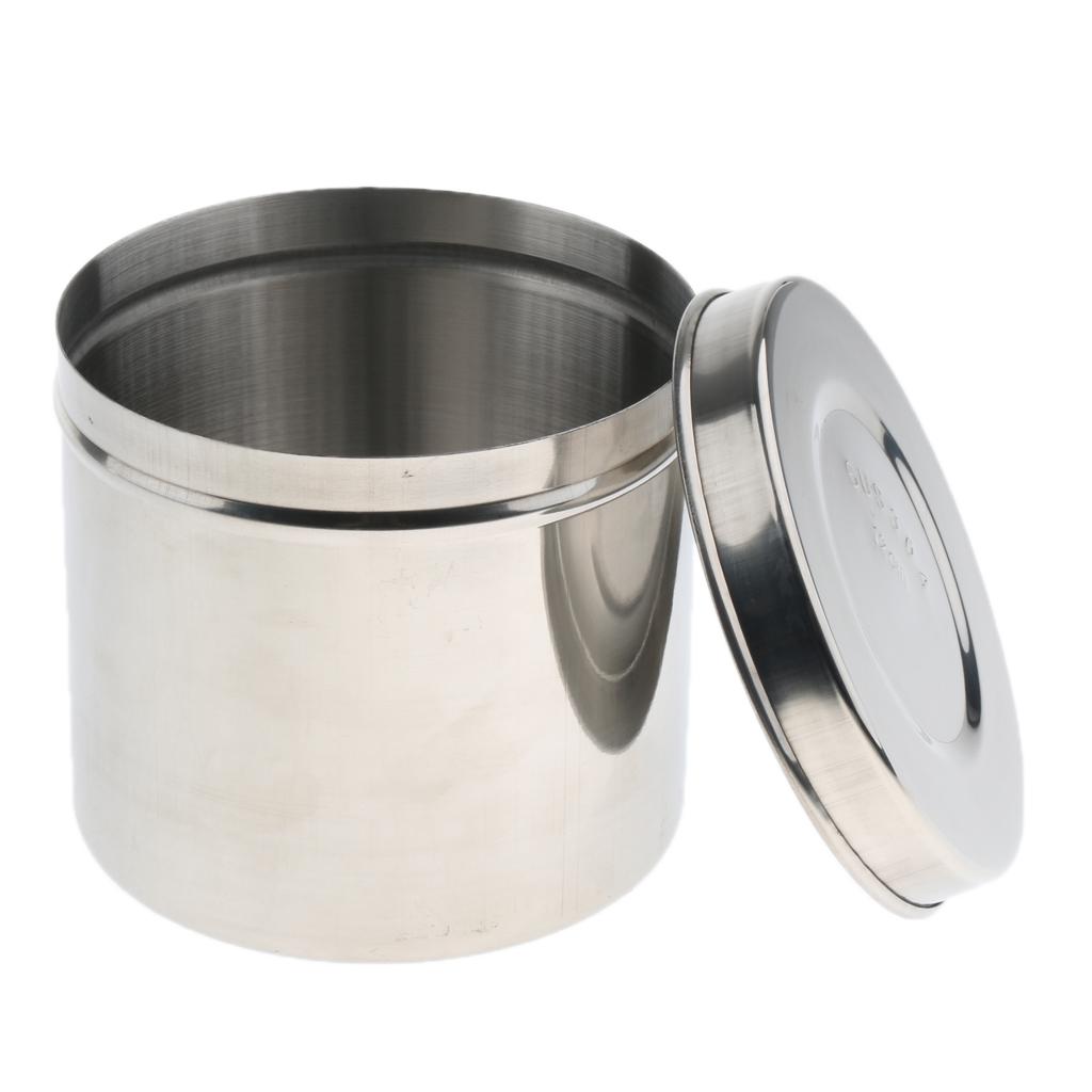 Stainless Steel Ointment Jar Sponge Cotton Dressing Container with Lid  12cm