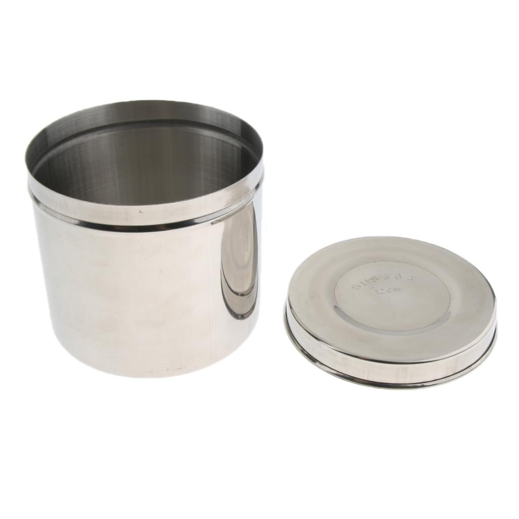 Stainless Steel Ointment Jar Sponge Cotton Dressing Container with Lid  12cm