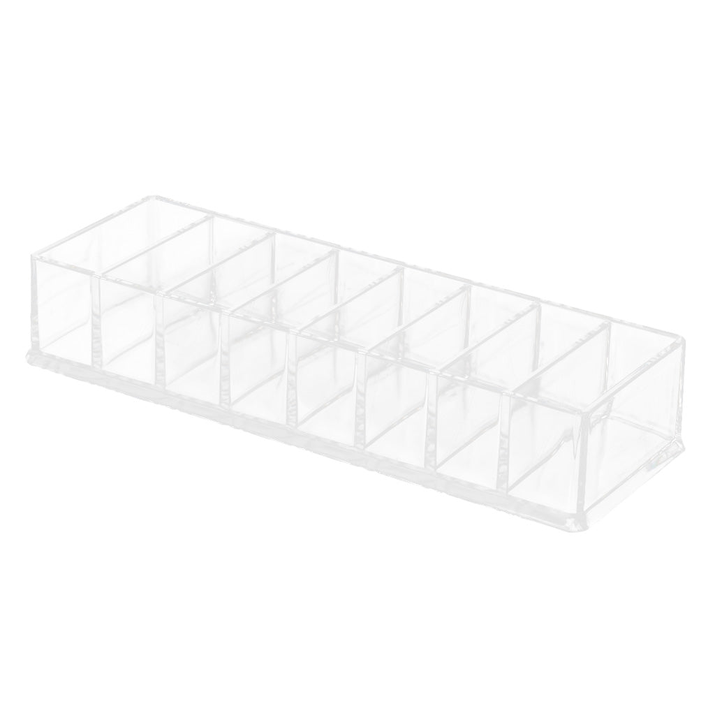 8 Slots Clear Makeup Cosmetic Display Storage Box Tabletop Desk Organizer