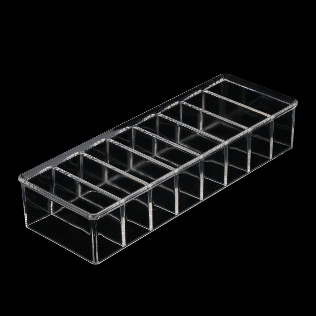 8 Slots Clear Makeup Cosmetic Display Storage Box Tabletop Desk Organizer