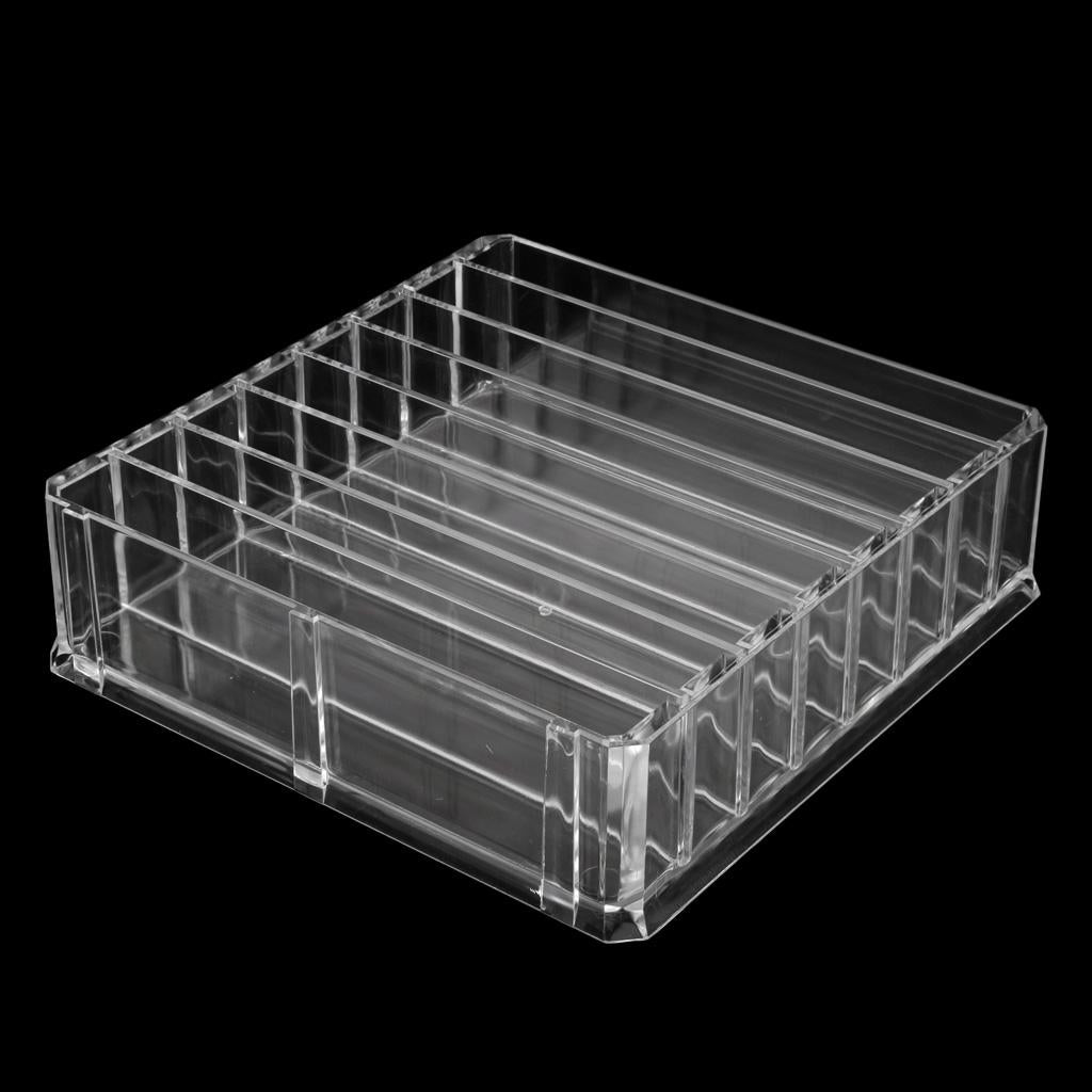 8 Slots Clear Makeup Cosmetic Display Storage Box Table Organizer Detachable