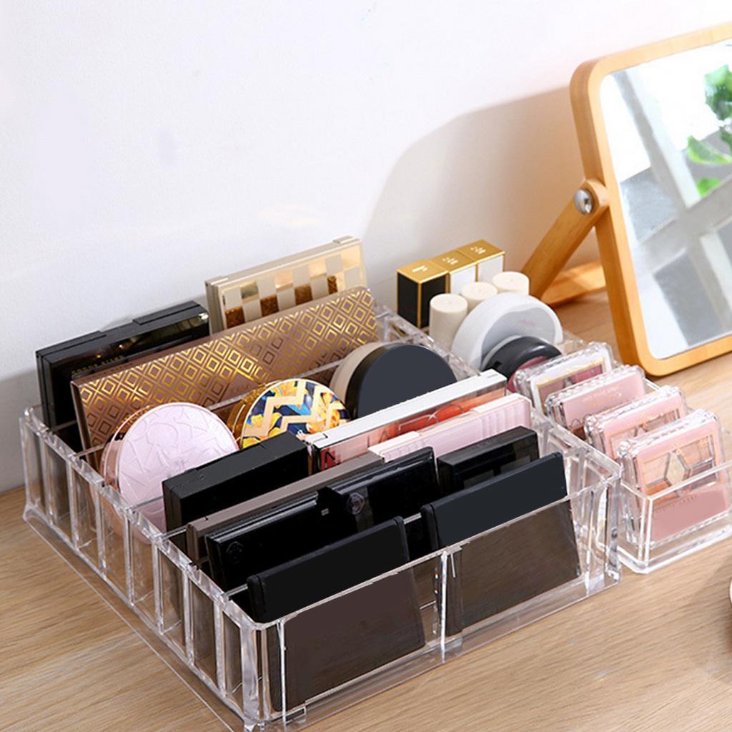 8 Slots Clear Makeup Cosmetic Display Storage Box Table Organizer Detachable