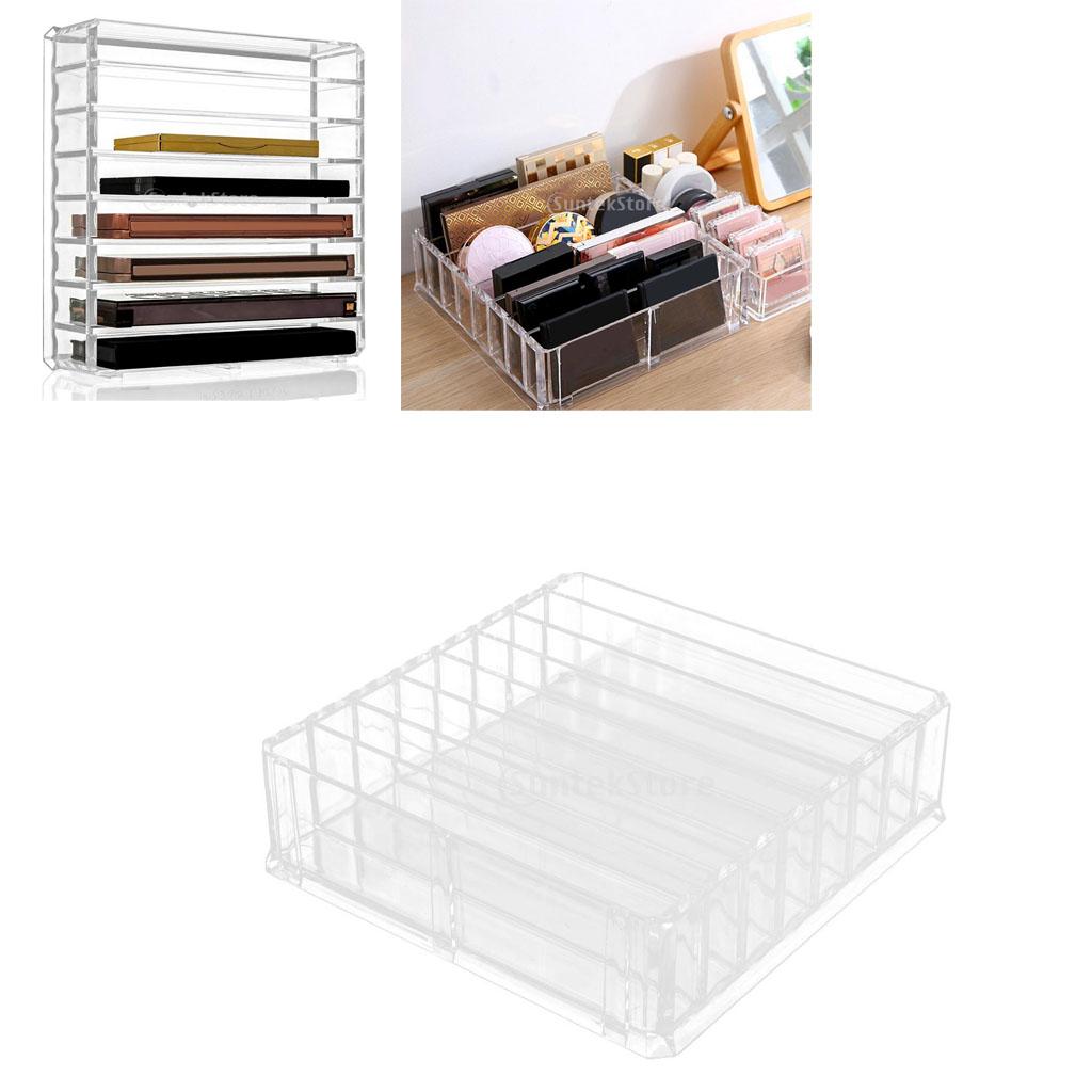 8 Slots Clear Makeup Cosmetic Display Storage Box Table Organizer Detachable