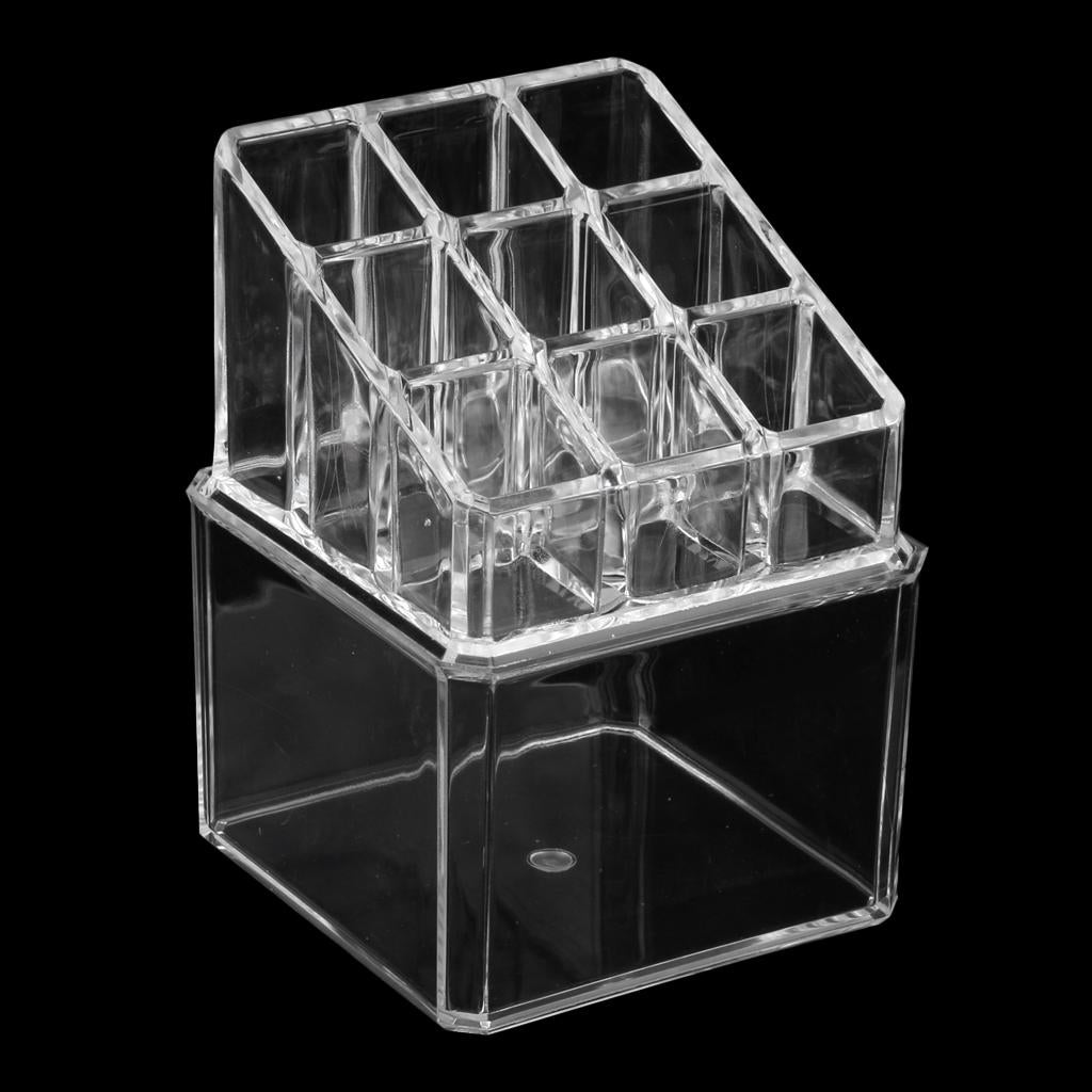 Clear Acrylic Cotton Swab Cosmetic Makeup Case Storage Holder Box B